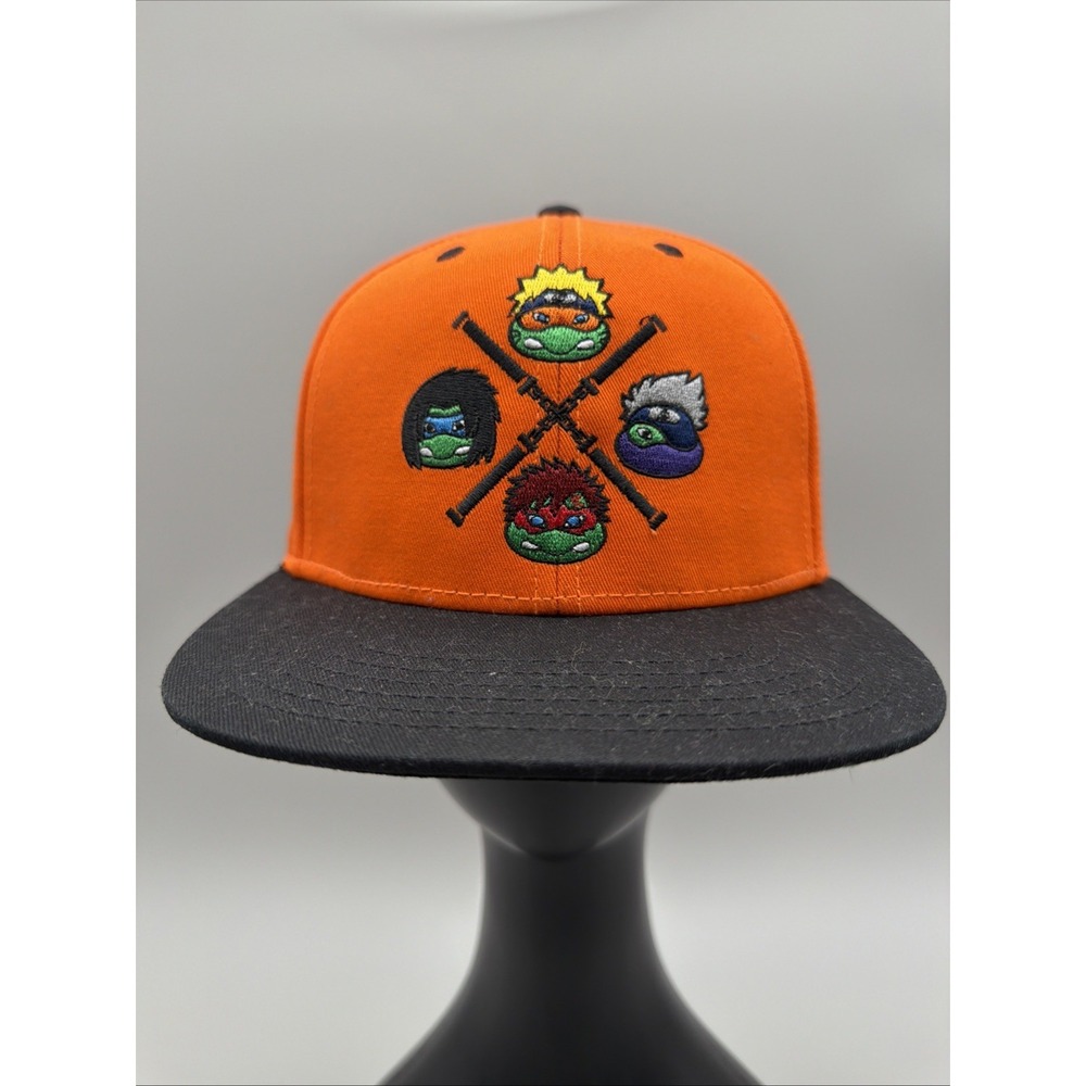 TEENAGE MUTANT NINJA TURTLES x NARUTO Orange Black Snapback Hat NWT